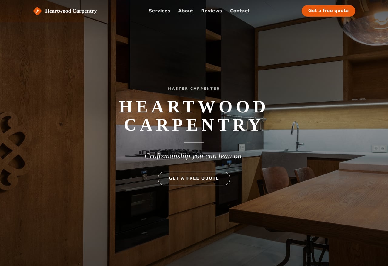 Heartwood Carpentry - a site built with BookingSprint