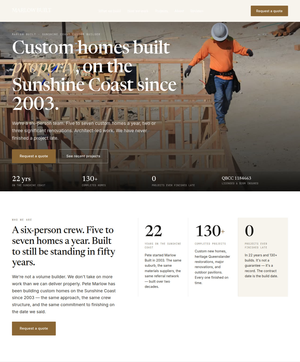Marlow Built - a site built with BookingSprint