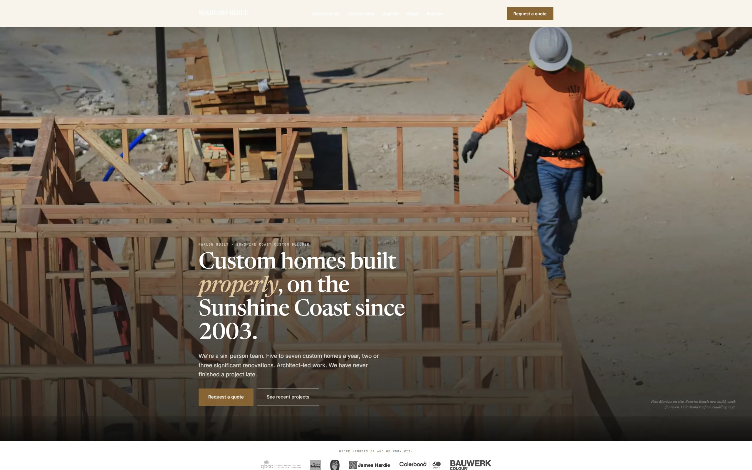 Marlow Built — a site built with BookingSprint