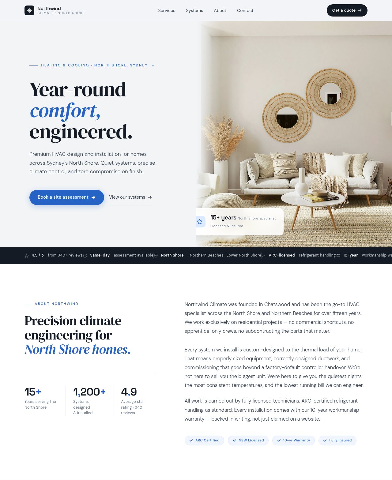Northwind - a site built with BookingSprint