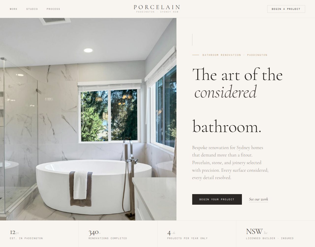 Porcelain - a site built with BookingSprint