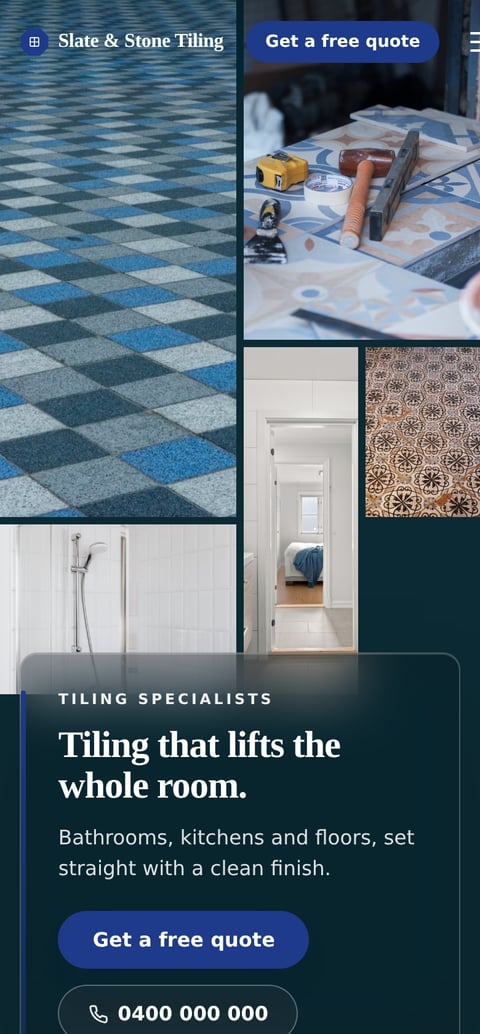 Slate & Stone Tiling - a site built with BookingSprint