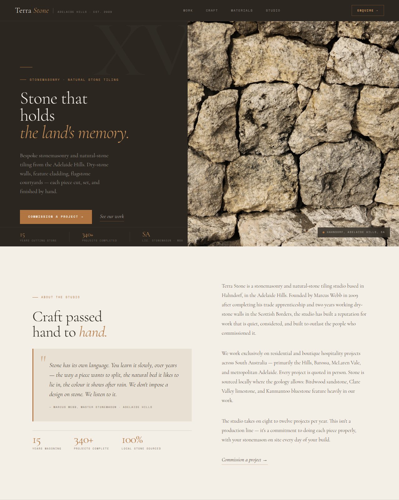 Terra Stone - a site built with BookingSprint